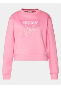 Guess Bluza Cn Icon W4RQ96 KB681 Różowy Regular Fit. Kolor: różowy. Materiał: bawełna #6