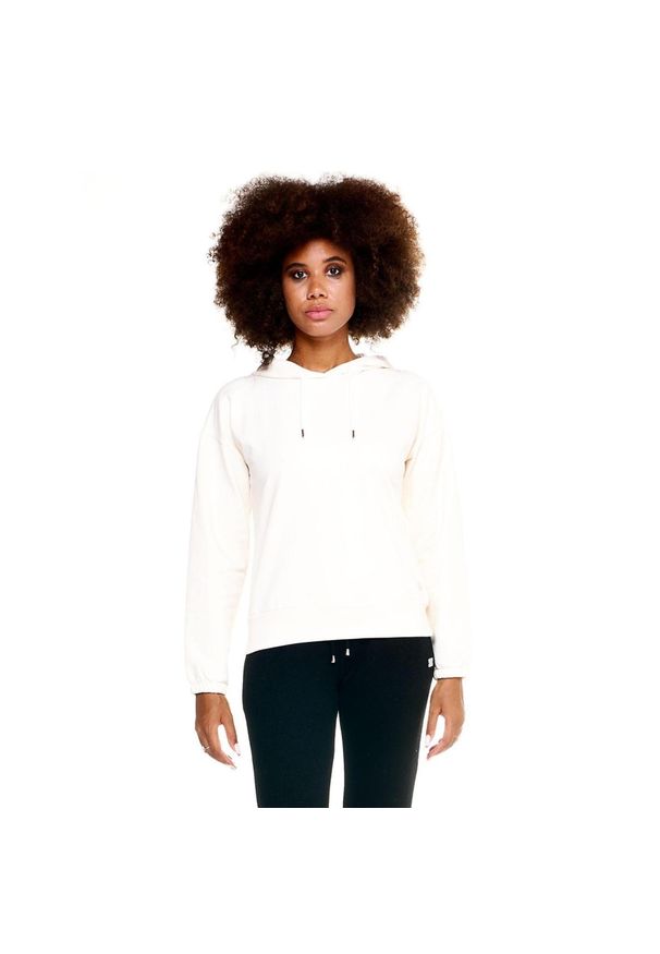 LEONE 1947 APPAREL - Damska bluza Leone z kapturem Basic. Typ kołnierza: kaptur. Kolor: biały. Materiał: tkanina. Sport: fitness