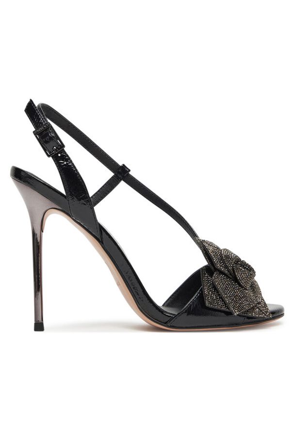 Eva Minge Sandały PRIMROSE-LT934-29 Czarny. Kolor: czarny. Materiał: lakier, skóra