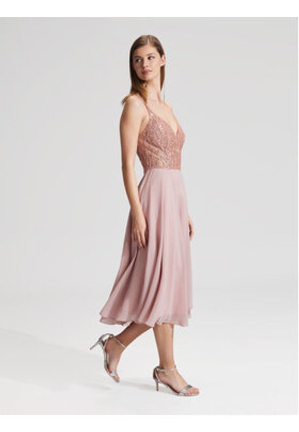Hey Kyla Sukienka koktajlowa 5AC106HK Różowy Slim Fit. Kolor: różowy. Materiał: syntetyk. Styl: wizytowy