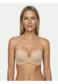 Wonderbra Biustonosz bardotka WB00032D Beżowy. Kolor: beżowy. Materiał: syntetyk #1