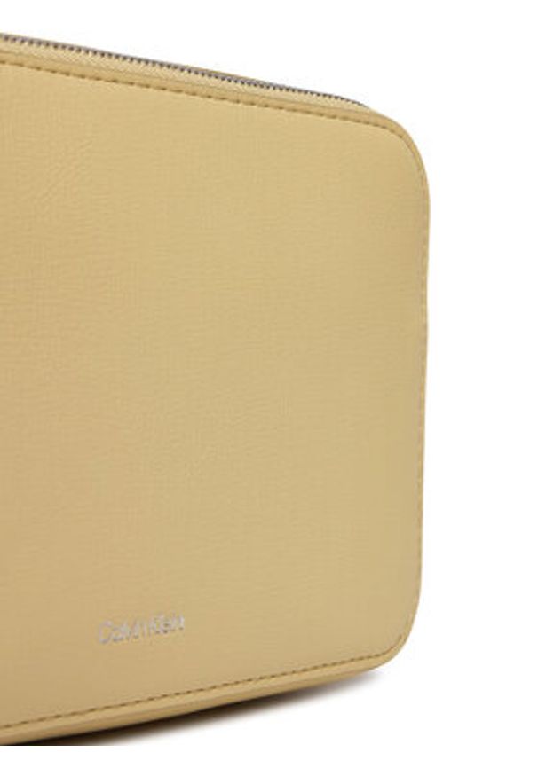 Calvin Klein Torebka Foil Logo Elongated Camera Bag LV04F3276G Żółty. Kolor: żółty. Materiał: skórzane