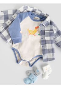 Reserved - Bawełniane body z nadrukiem - kremowy. Kolor: kremowy. Materiał: bawełna. Wzór: nadruk #1