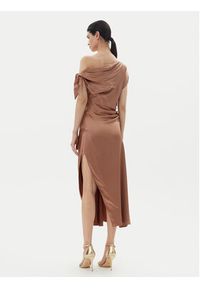 Pinko - PINKO Sukienka koktajlowa 104986 A2GZ Brązowy Regular Fit. Kolor: brązowy. Materiał: wiskoza. Styl: wizytowy #3