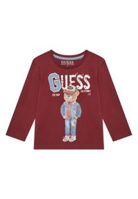 Guess Bluzka N5YI23 K8HM4 Bordowy Regular Fit. Kolor: czerwony. Materiał: bawełna #1