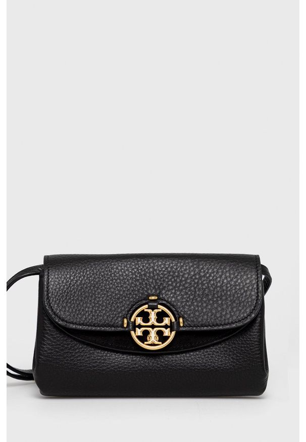 Tory Burch Torebka skórzana kolor czarny. Kolor: czarny. Materiał: skórzane. Rodzaj torebki: na ramię