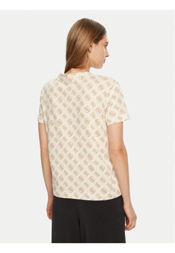 Guess T-Shirt V4YI04 I3Z14 Écru Regular Fit. Materiał: bawełna