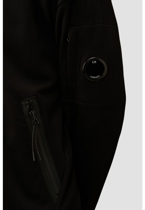 C.P. Company - C.P. COMPANY Czarna rozpinana męska bluza Hooded Open, Rozmiar L. Kolor: czarny. Materiał: bawełna. Wzór: jednolity