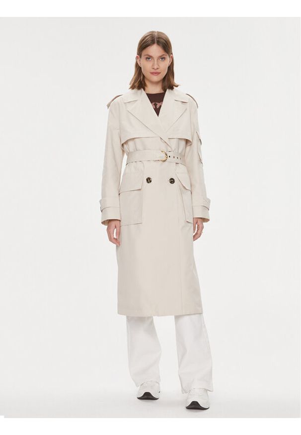 Pinko Trencz Titano 103087 A1MC Beżowy Regular Fit. Kolor: beżowy. Materiał: bawełna