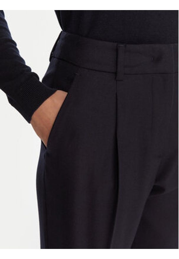 Weekend Max Mara Spodnie materiałowe Caldaia 2525136152 Granatowy Regular Fit. Kolor: niebieski. Materiał: wełna