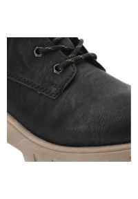 Czarne Botki Rieker Ocieplane Obuwie Damskie. Kolor: czarny. Materiał: materiał. Szerokość cholewki: normalna. Styl: klasyczny, elegancki #7