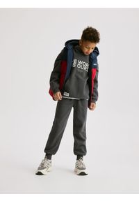 Reserved - Bawełniane spodnie jogger - ciemnoszary. Kolor: szary. Materiał: bawełna