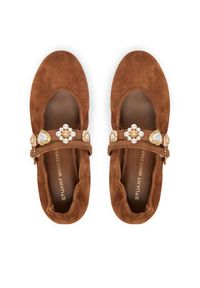 Stuart Weitzman Baleriny Socharming Mary Jane SN125 Brązowy. Kolor: brązowy. Materiał: skóra, zamsz #5