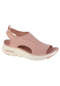skechers - Sandały damskie, Skechers Arch Fit–City Catch. Kolor: wielokolorowy, różowy, brązowy. Materiał: materiał, syntetyk