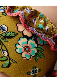 ANJUNA - Dół od bikini Ombretta. Kolor: zielony. Materiał: tkanina, dzianina, materiał. Wzór: aplikacja, kwiaty #2