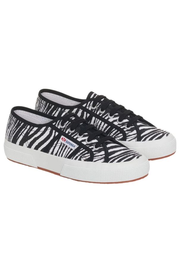 Sneakersy damskie Superga 2750 Zebra Print. Kolor: wielokolorowy, biały, czarny. Wzór: nadruk, motyw zwierzęcy