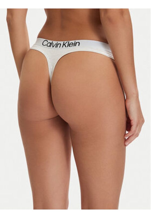 Calvin Klein Underwear Stringi LV00QD5292 Szary. Kolor: szary. Materiał: bawełna