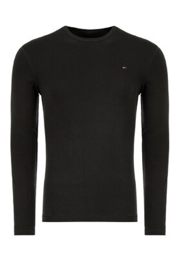 Tommy Jeans Longsleeve DM0DM04409 Czarny Slim Fit. Kolor: czarny. Materiał: bawełna. Długość rękawa: długi rękaw