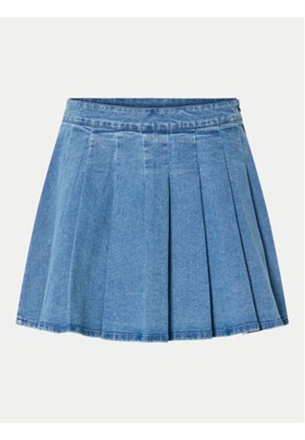 Pieces Spódnica jeansowa Silje 17156077 Niebieski Regular Fit. Kolor: niebieski. Materiał: bawełna