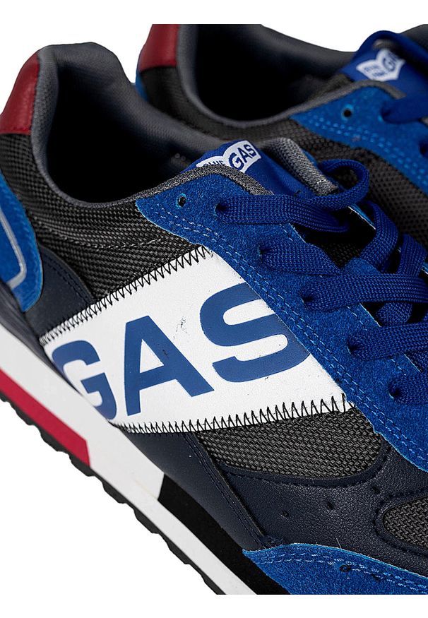 Gas Sneakersy "Yohn SDX" | GAM223917 | Yohn SDX | Mężczyzna | Granatowy. Kolor: niebieski. Materiał: skóra ekologiczna, tkanina. Wzór: aplikacja