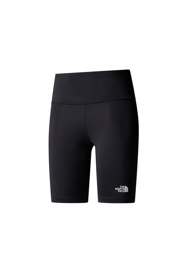 Spodenki damskie The North Face Flex 8in Tight 0A8BRVJK31 - czarne. Kolor: czarny. Materiał: poliester, elastan. Długość: krótkie. Sport: fitness, turystyka piesza