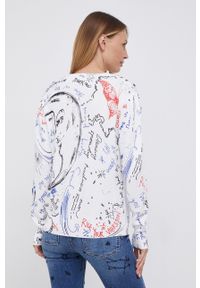 Desigual Sweter damski kolor biały. Kolor: biały. Materiał: dzianina. Długość rękawa: długi rękaw. Długość: długie #3