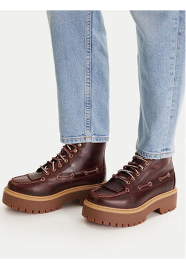 Timberland Trzewiki Stone Street Mid TB0A27YZEIW1 Bordowy. Kolor: czerwony. Materiał: skóra. Styl: street