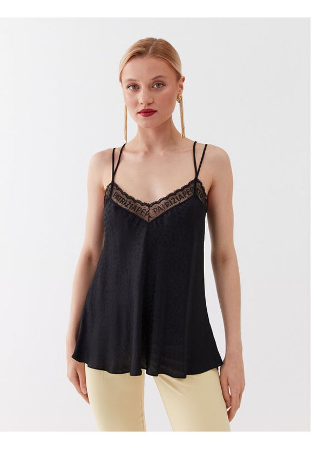 Patrizia Pepe Top 2C1455/A260-K103 Czarny Regular Fit. Kolor: czarny. Materiał: wiskoza