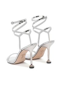 Stuart Weitzman Sandały Naudistini Wrap 100 SM911 Srebrny. Kolor: srebrny. Materiał: lakier, skóra #2