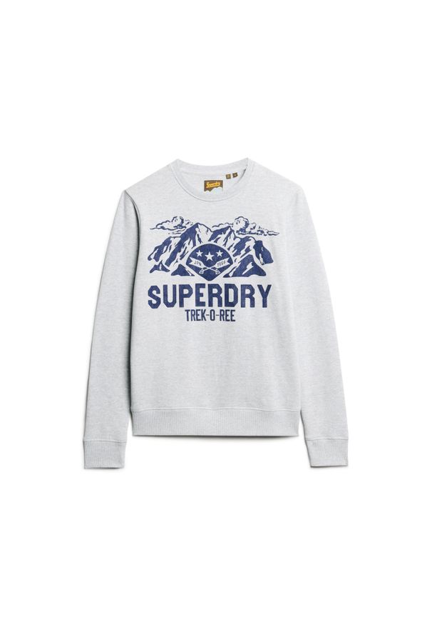 Kurtka puchowa Superdry Lo-fi Outdoors Graphic Crew. Kolor: szary. Materiał: puch