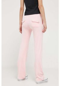 Juicy Couture spodnie dresowe Del Ray kolor różowy gładkie. Kolor: różowy. Materiał: dresówka. Wzór: gładki #2
