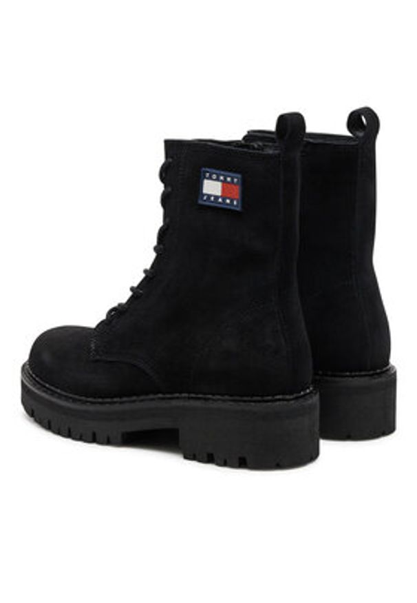 Tommy Jeans Trzewiki Urban EN0EN02630 Czarny. Kolor: czarny. Materiał: zamsz, skóra