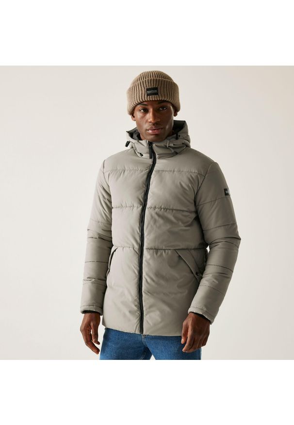 Regatta - Kurtka męska zimowa ocieplana Marshdrave. Kolor: żółty. Materiał: tkanina, puch, syntetyk. Sezon: zima. Sport: turystyka piesza