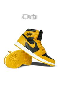 AIR JORDAN - Sneakersy Air Jordan Retro I Pollen. Wysokość cholewki: przed kolano. Kolor: czarny. Szerokość cholewki: normalna