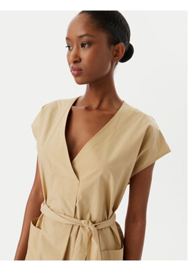Weekend Max Mara Sukienka codzienna Mitico 2515221132 Beżowy Regular Fit. Okazja: na co dzień. Kolor: beżowy. Materiał: bawełna. Typ sukienki: proste. Styl: casual