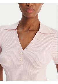 Guess Jeans Polo W6GRZ1 Z3P32 Różowy. Typ kołnierza: polo. Kolor: różowy. Materiał: wiskoza #4