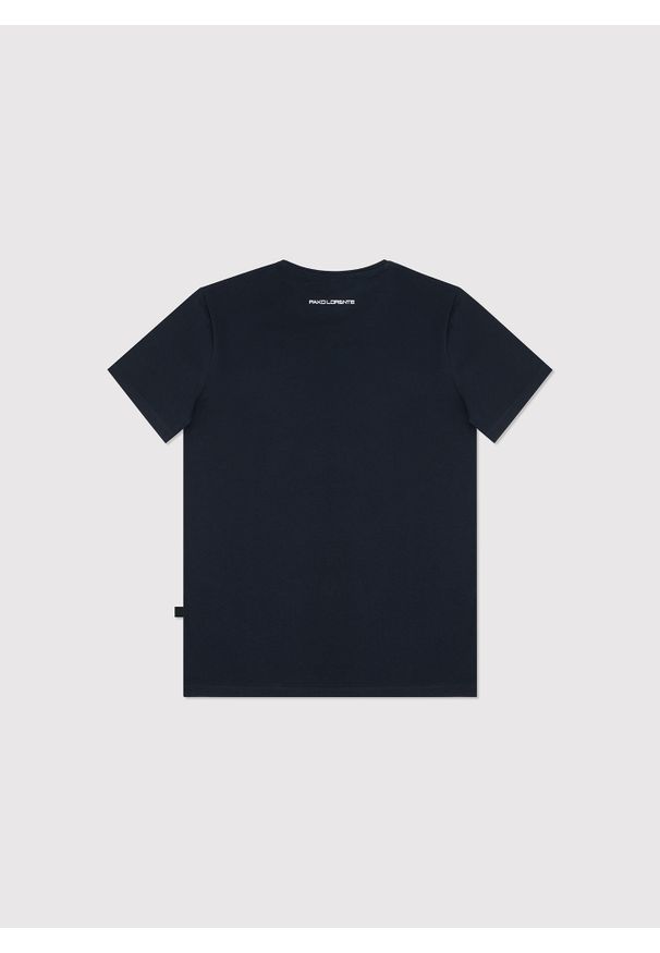 Pako Lorente - PAKO LORENTE – Granatowy gładki T-shirt Basic. Kolor: niebieski, biały, czarny. Materiał: bawełna, elastan. Długość rękawa: krótki rękaw. Długość: krótkie. Wzór: gładki. Styl: klasyczny