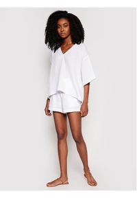 Seafolly T-Shirt Double Cloth 54257-TO Biały Oversize. Kolor: biały. Materiał: bawełna