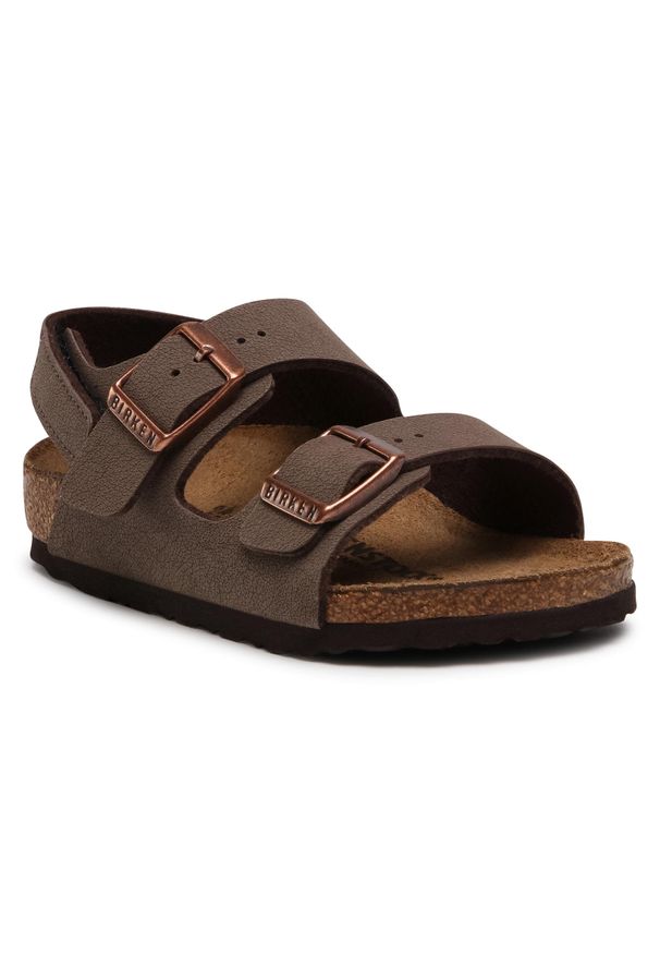 Sandały Birkenstock Milano Hl Kids 1018637 Mocha. Kolor: brązowy. Materiał: skóra