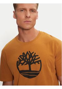 Timberland T-Shirt TB0A2C2R Brązowy Regular Fit. Kolor: brązowy. Materiał: bawełna #5