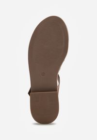 Born2be - Ciemnobrązowe Sandały VICES w Stylu Retro z Przeplatanymi Paskami Haidanassa. Okazja: na co dzień, do pracy. Zapięcie: pasek. Kolor: brązowy. Materiał: len. Wzór: paski. Sezon: lato. Styl: retro #8