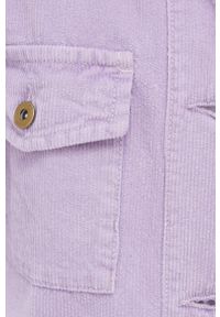 Brave Soul kurtka sztruksowa kolor fioletowy przejściowa. Kolor: fioletowy. Materiał: sztruks. Wzór: gładki