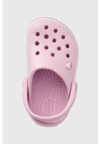 Crocs klapki dziecięce kolor różowy. Nosek buta: okrągły. Kolor: różowy. Materiał: materiał, guma. Wzór: gładki #2
