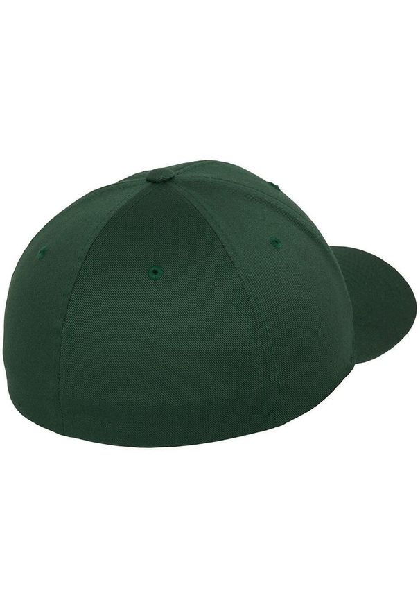 FLEXFIT - Wełniana Czesana Czapka Unisex. Kolor: zielony. Materiał: wełna