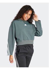 Adidas - adidas Bluza Future Icons 3-Stripes IS3879 Zielony Loose Fit. Kolor: zielony. Materiał: syntetyk