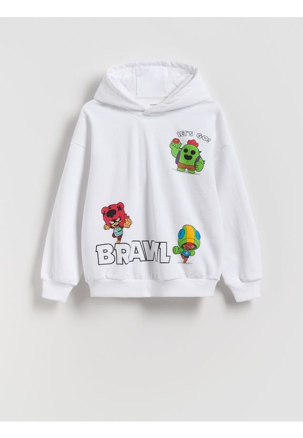 Reserved - Bluza Brawl Stars - biały. Kolor: biały. Materiał: bawełna