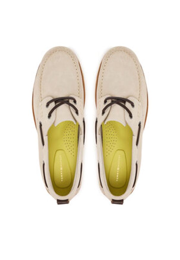 TOMMY HILFIGER - Tommy Hilfiger Mokasyny Light Sde FM0FM05747 Beżowy. Kolor: beżowy. Materiał: zamsz, skóra