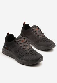 Born2be - Ciemnoszare Buty Sportowe Sneakersy z Perforacją Ziraline. Okazja: na co dzień. Kolor: szary. Szerokość cholewki: normalna #3