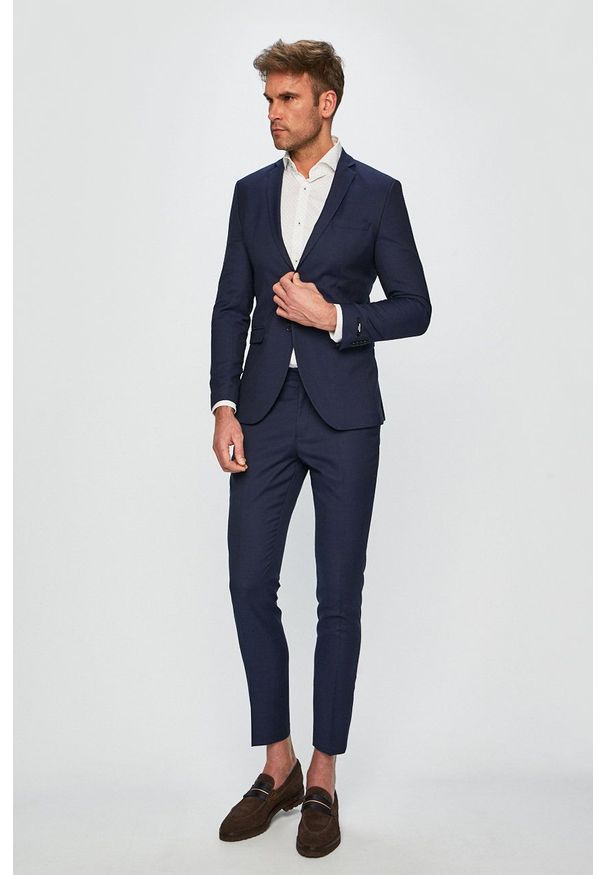 Premium by Jack&Jones - Spodnie. Kolor: niebieski. Materiał: tkanina