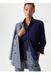 Sinsay - Koszula z kieszeniami - granatowy. Kolor: niebieski. Styl: klasyczny
